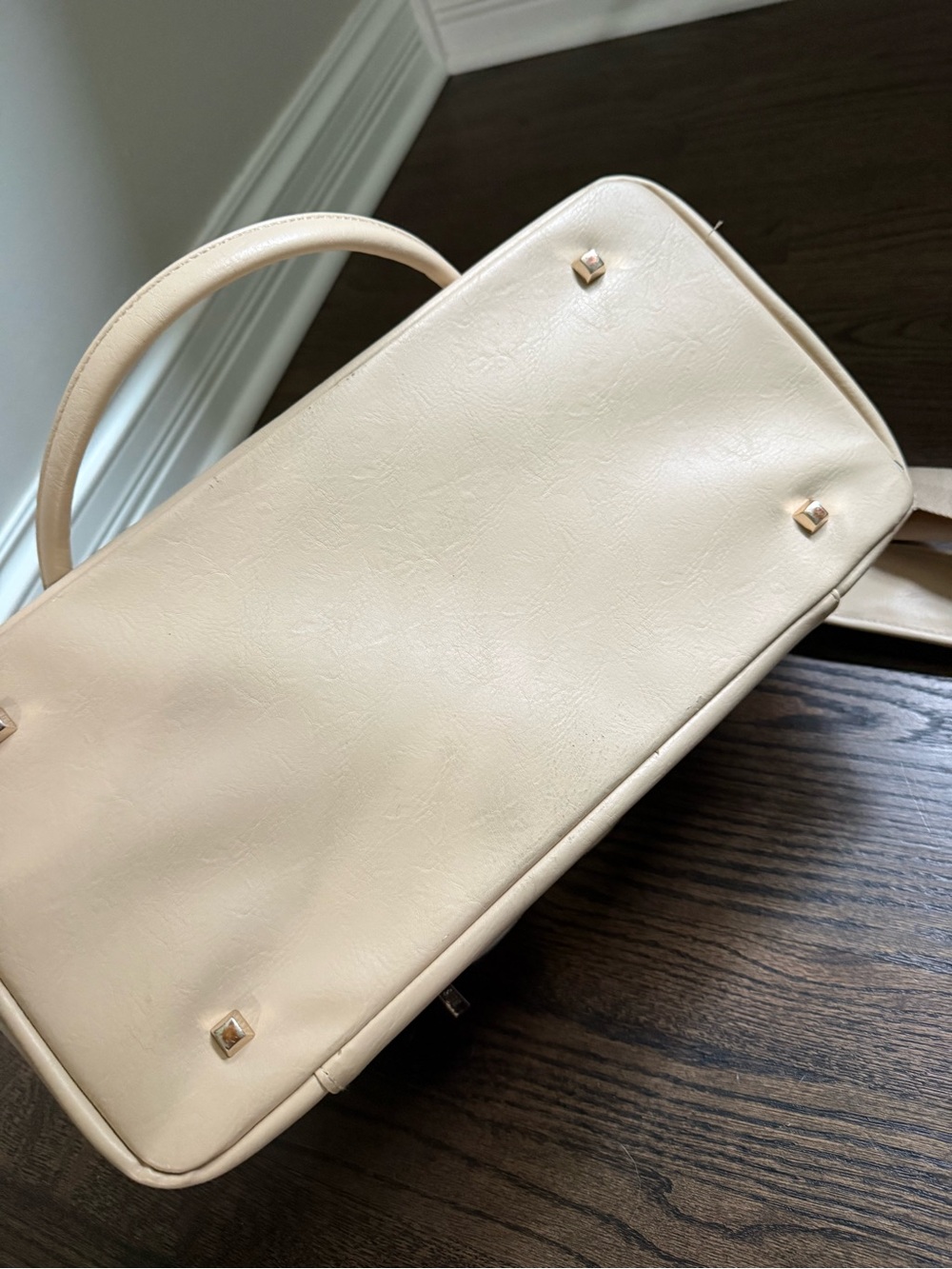 BEIS Cream Canvas and Tan Leather-Trim Travel Bag - Picture 8 of 9